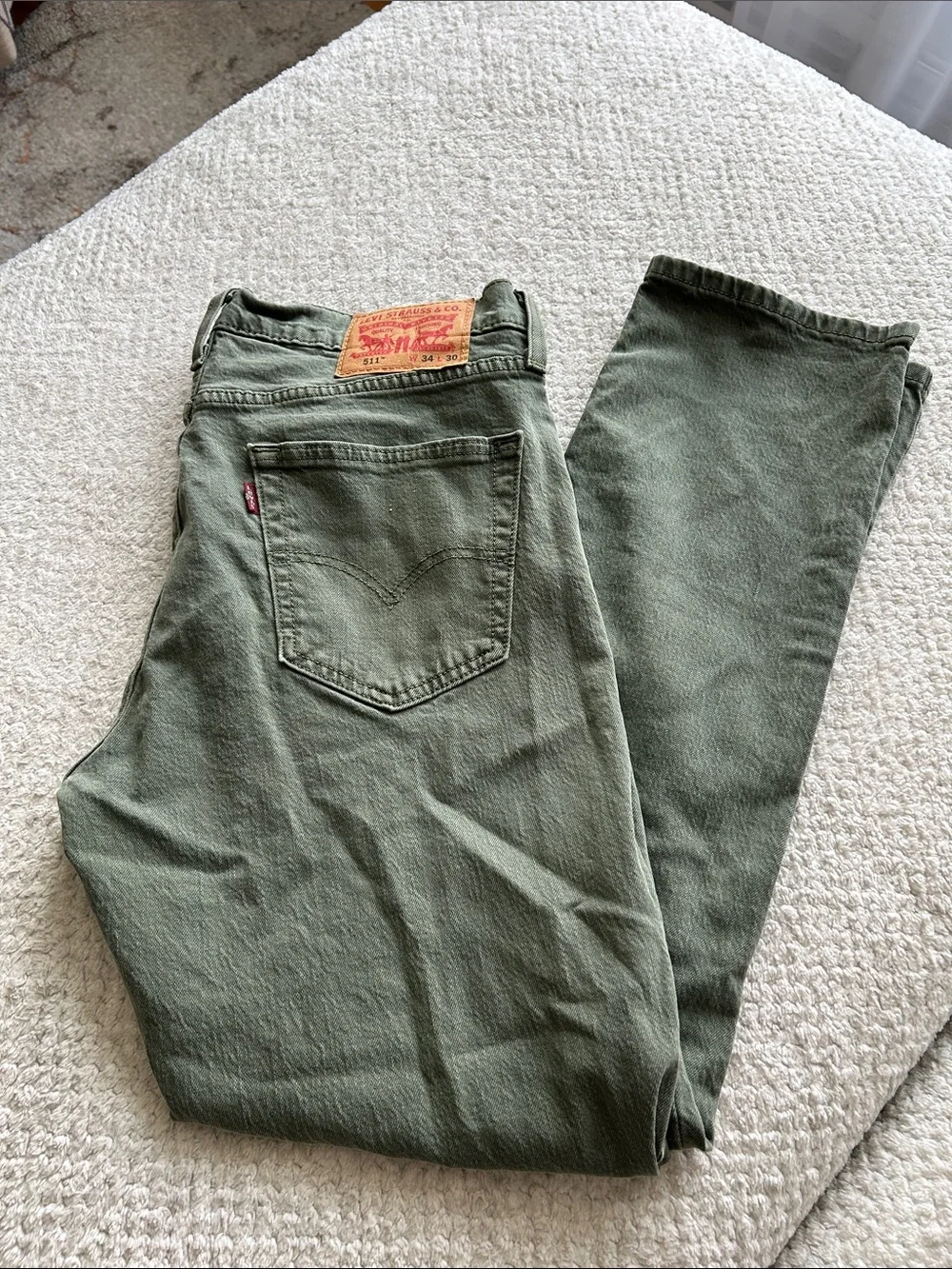 Levi's Olive Green Straight-Leg Denim Pants